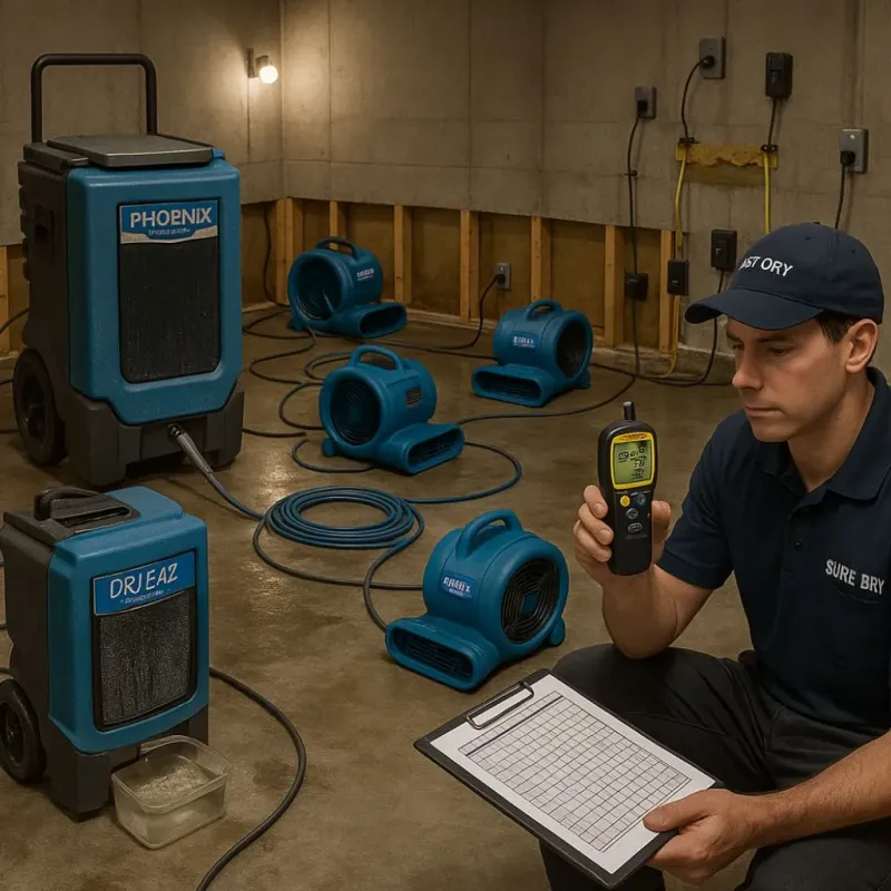 Structural Drying and Dehumidification process in Richfield, OH